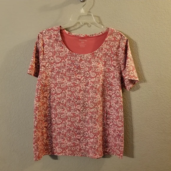 Womens Short Sleeve Tops Size XL Lot of 2 Croft & Barrow/White Stag Red and Pink - Picture 7 of 11